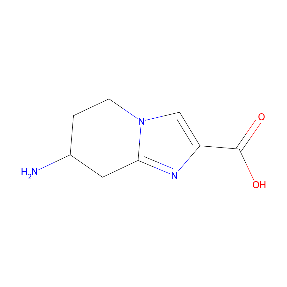 7-Amino-5,6,7,8-tetrahydroimidazo[1,2-a]pyridine-2-carboxylic acid molecular structure, CAS 1780785-28-5