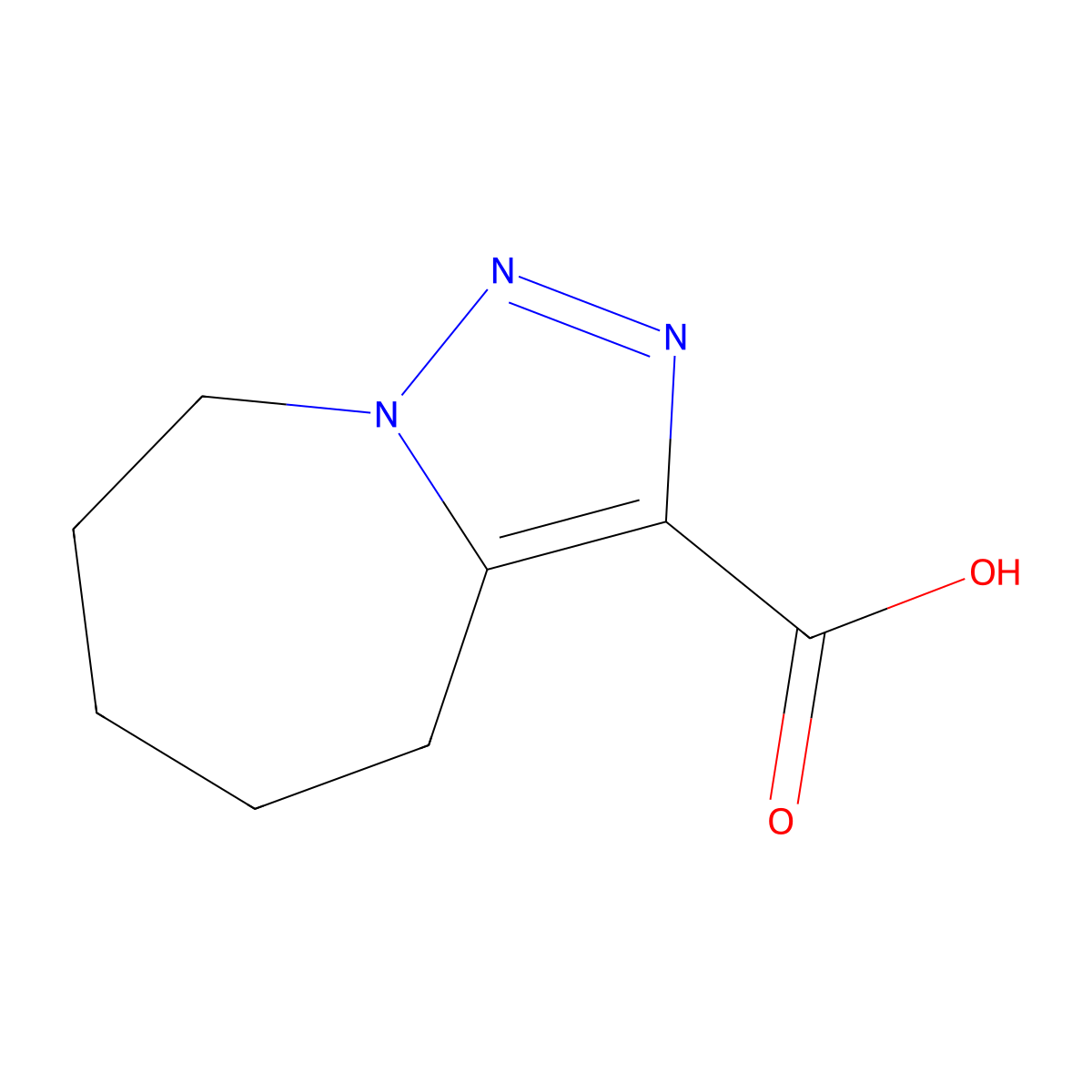 4H,5H,6H,7H,8H-[1,2,3]triazolo[1,5-a]azepine-3-carboxylic acid molecular structure, CAS 1780785-35-4