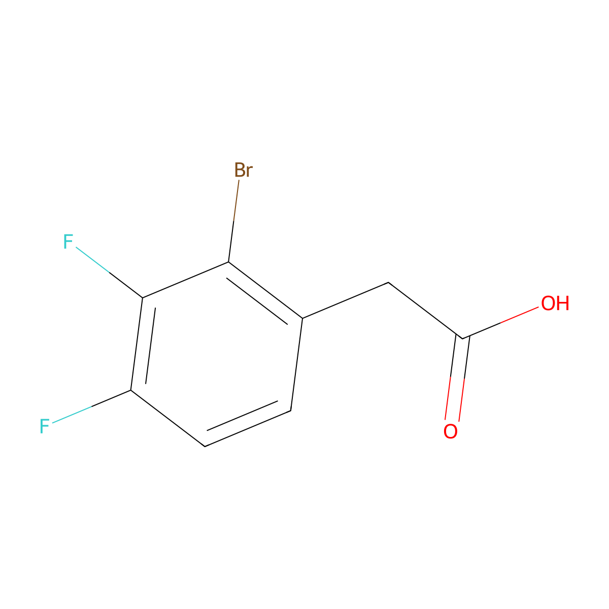 2-(2-Bromo-3,4-difluorophenyl)acetic acid molecular structure, CAS 1780785-72-9