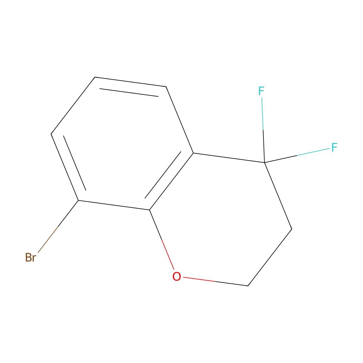 8-bromo-4,4-difluoro-3,4-dihydro-2H-1-benzopyran molecular structure, CAS 1780790-68-2