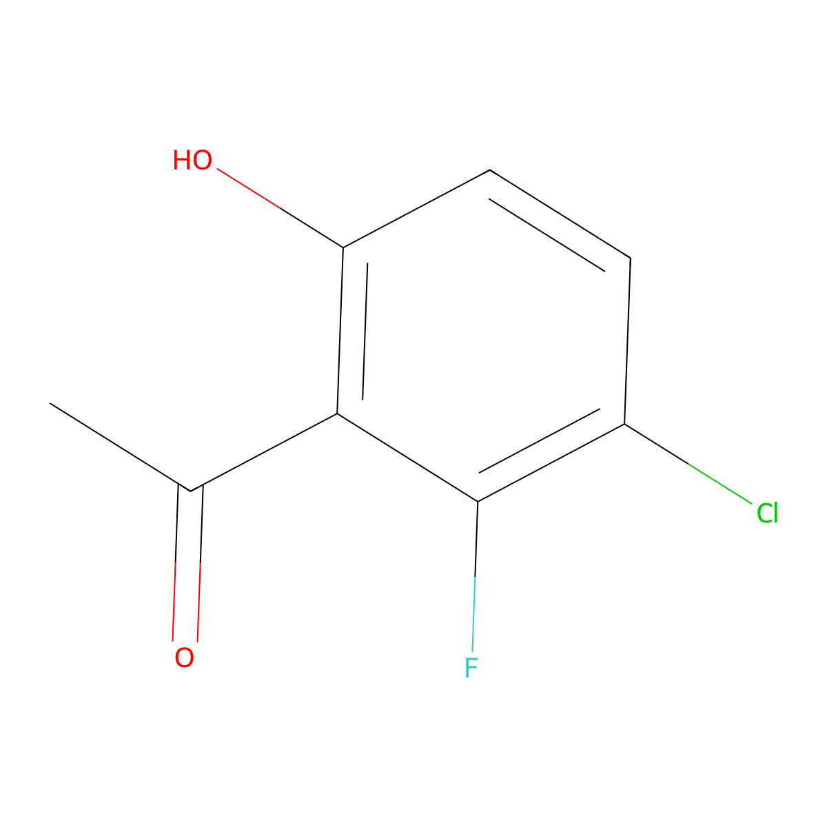 1-(3-Chloro-2-fluoro-6-hydroxyphenyl)ethan-1-one molecular structure, CAS 1780792-72-4