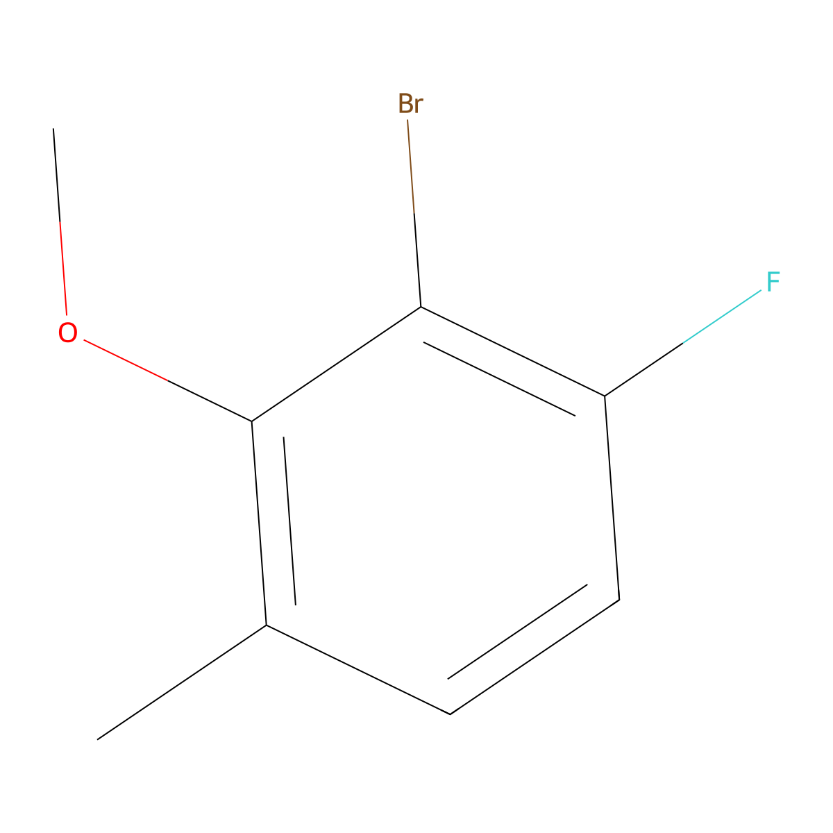 2-Bromo-1-fluoro-3-methoxy-4-methylbenzene molecular structure, CAS 1780793-97-6