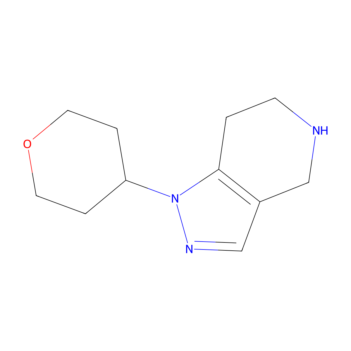 1-(Oxan-4-yl)-4,5,6,7-tetrahydro-1H-pyrazolo[4,3-c]pyridine molecular structure, CAS 1780794-68-4