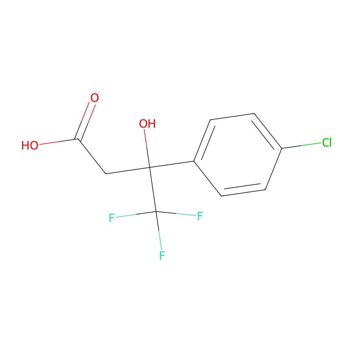 3-(4-Chlorophenyl)-4,4,4-trifluoro-3-hydroxybutanoic acid molecular structure, CAS 1780797-33-2