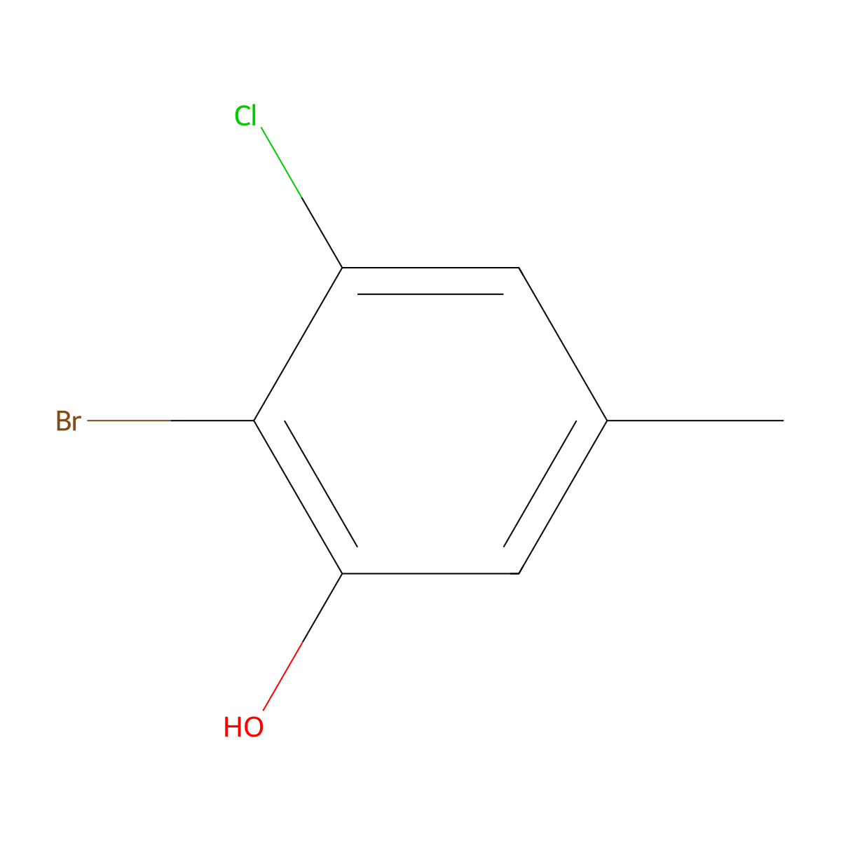 2-Bromo-3-chloro-5-methylphenol molecular structure, CAS 1780800-51-2