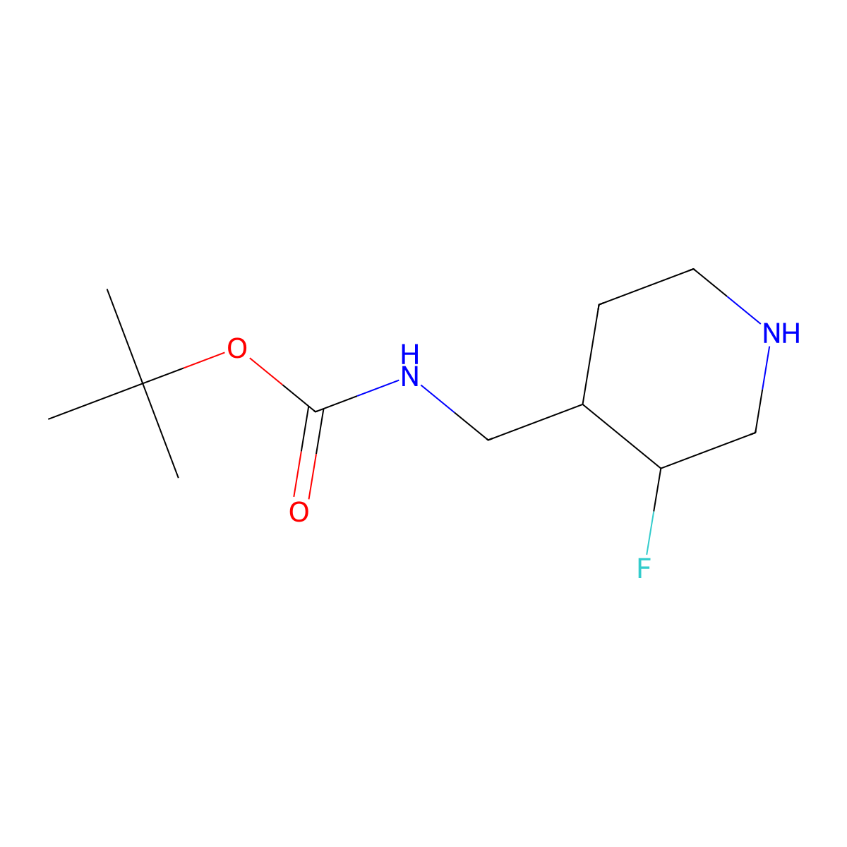 tert-Butyl ((3-fluoropiperidin-4-yl)methyl)carbamate molecular structure, CAS 1780801-97-9