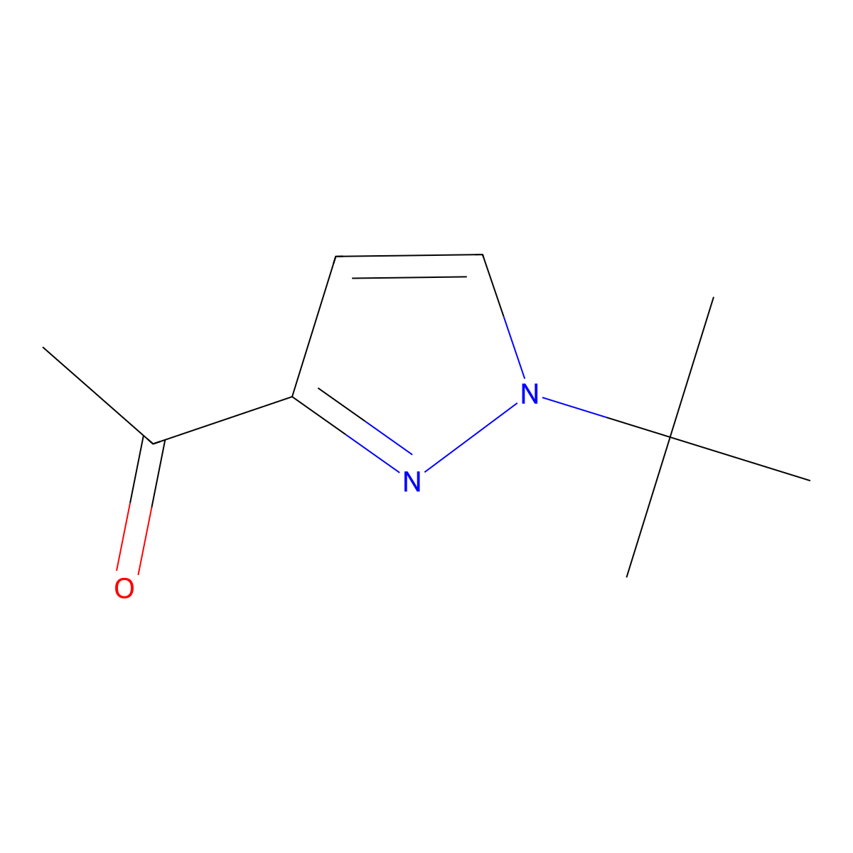 1-(1-tert-butyl-1H-pyrazol-3-yl)ethan-1-one molecular structure, CAS 1780803-44-2