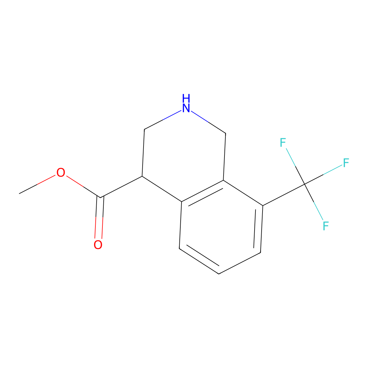 Methyl 8-(trifluoromethyl)-1,2,3,4-tetrahydroisoquinoline-4-carboxylate molecular structure, CAS 1780803-68-0