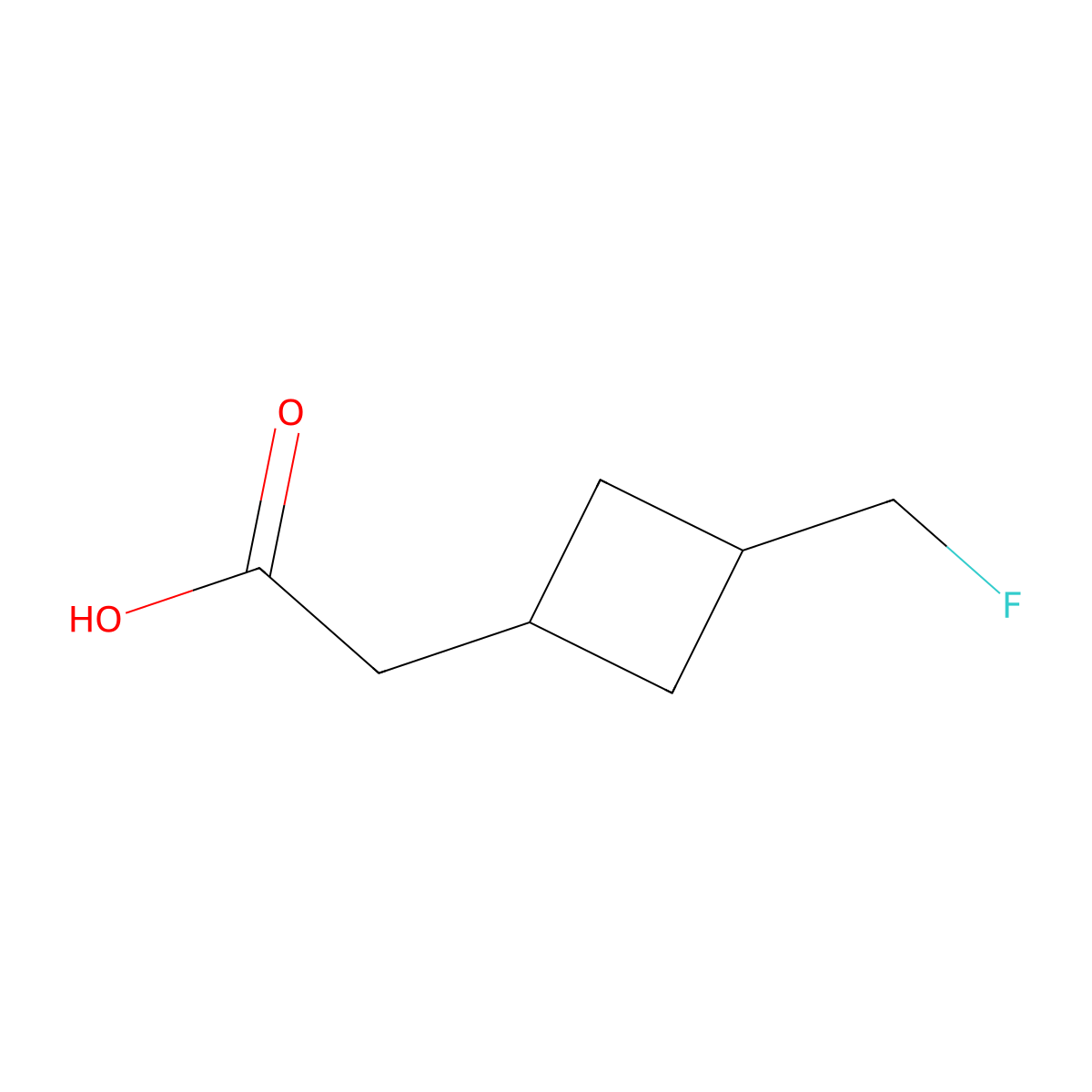 2-[3-(fluoromethyl)cyclobutyl]acetic acid, Mixture of diastereomers molecular structure, CAS 1780810-66-3