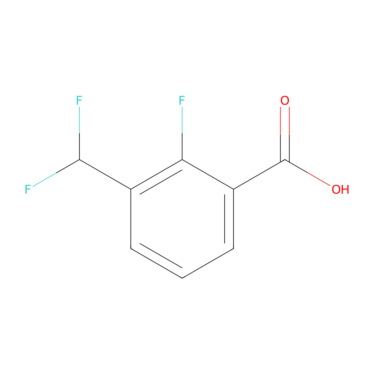 3-(Difluoromethyl)-2-fluorobenzoic acid molecular structure, CAS 1780810-87-8