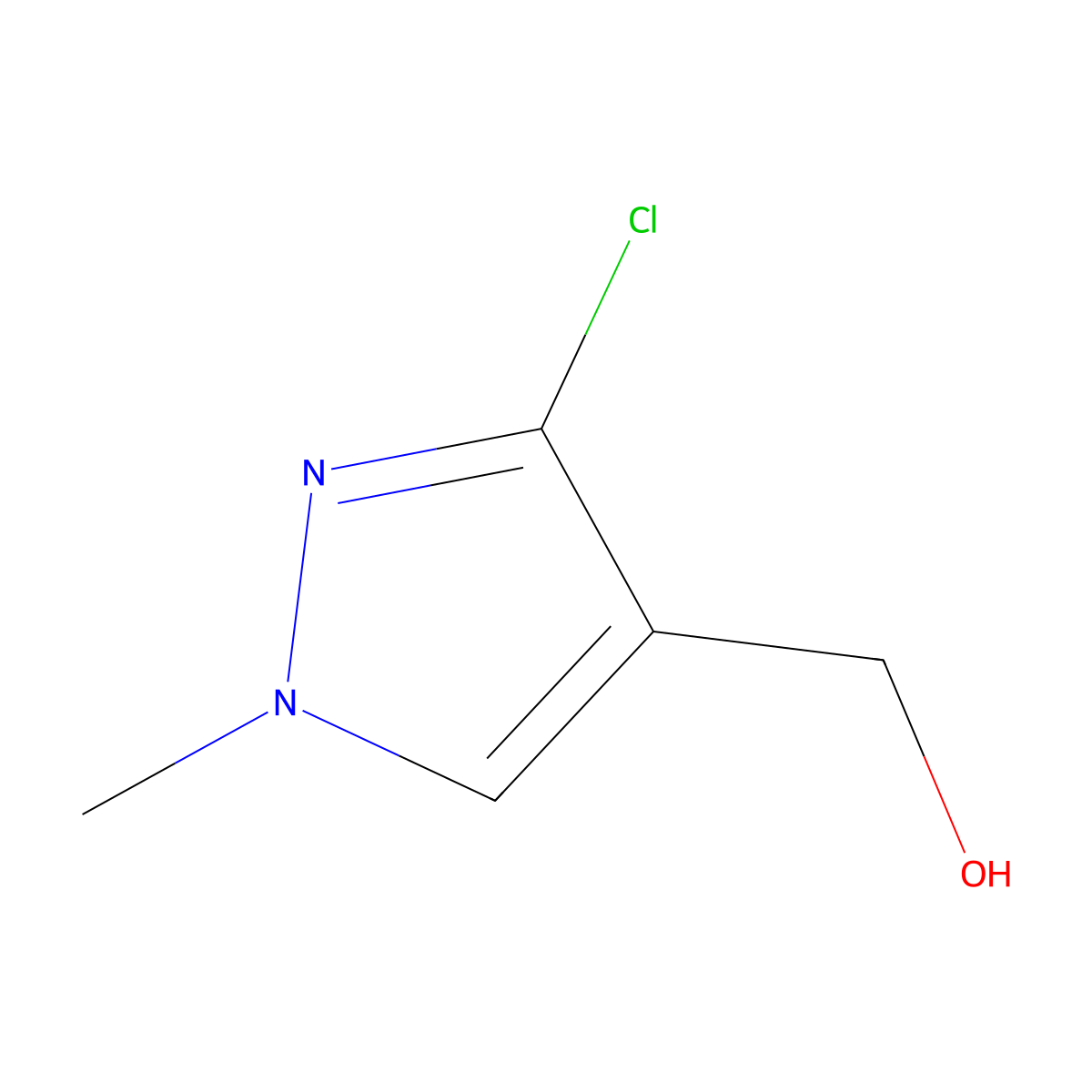 (3-chloro-1-methyl-1H-pyrazol-4-yl)methanol molecular structure, CAS 1780810-93-6