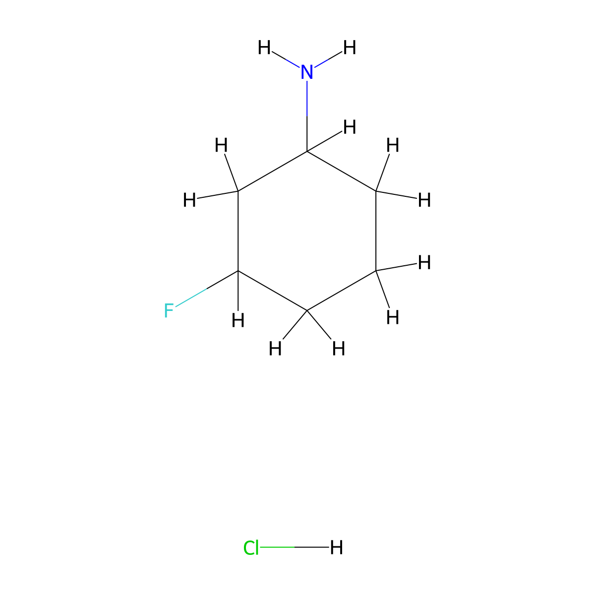 3-Fluorocyclohexan-1-amine hydrochloride molecular structure, CAS 1780812-51-2
