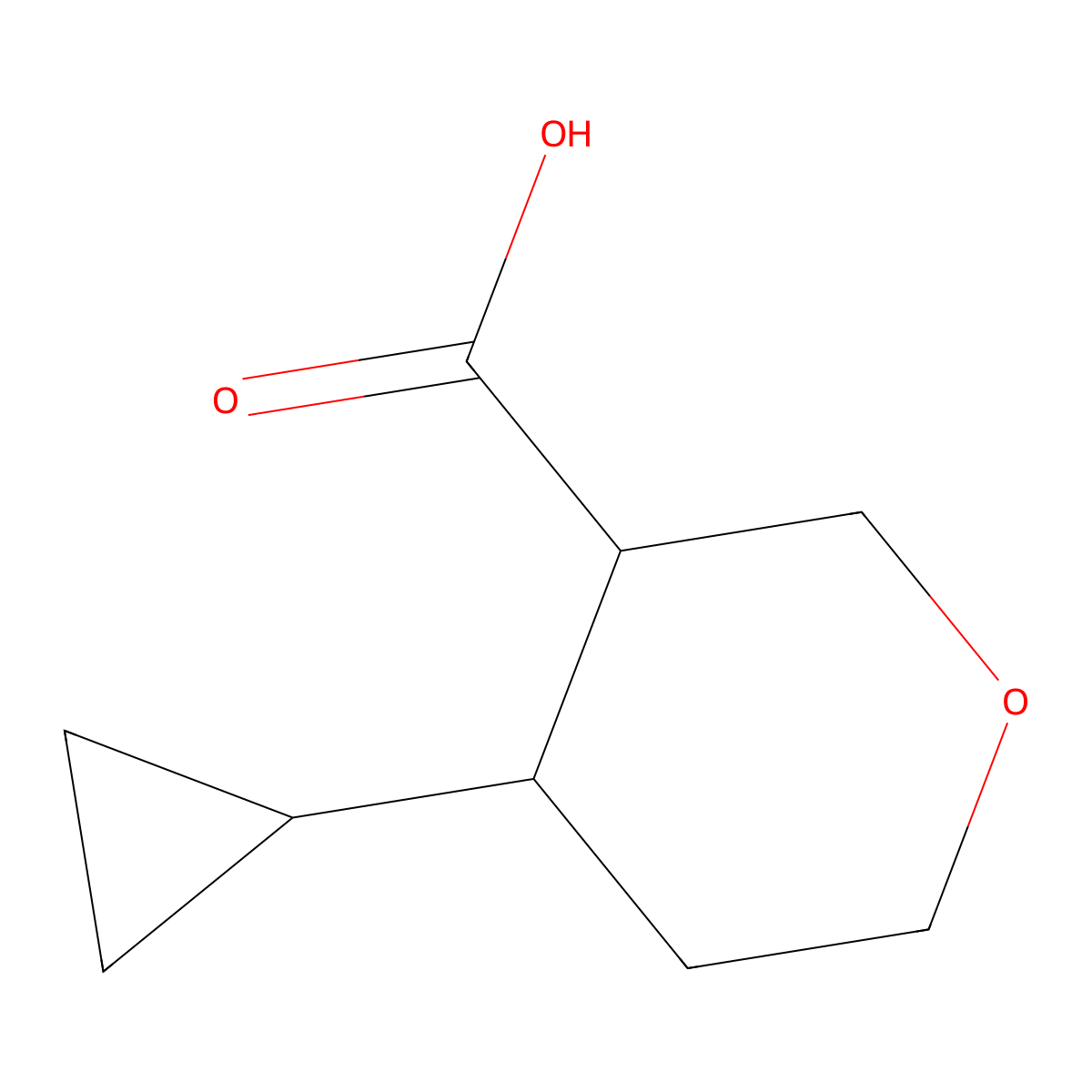 4-Cyclopropyloxane-3-carboxylic acid molecular structure, CAS 1780815-64-6