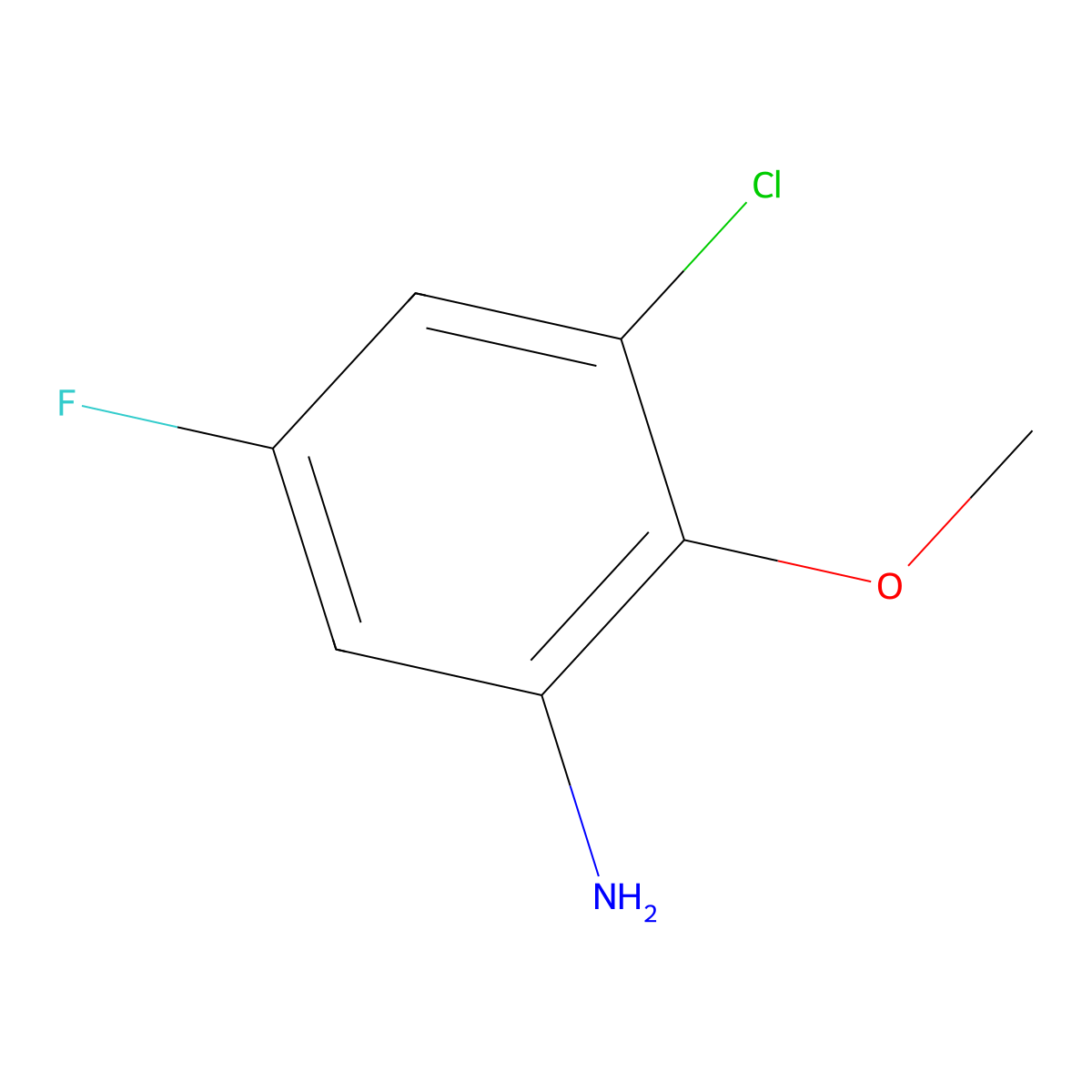 3-Chloro-5-fluoro-2-methoxyaniline molecular structure, CAS 1780818-11-2