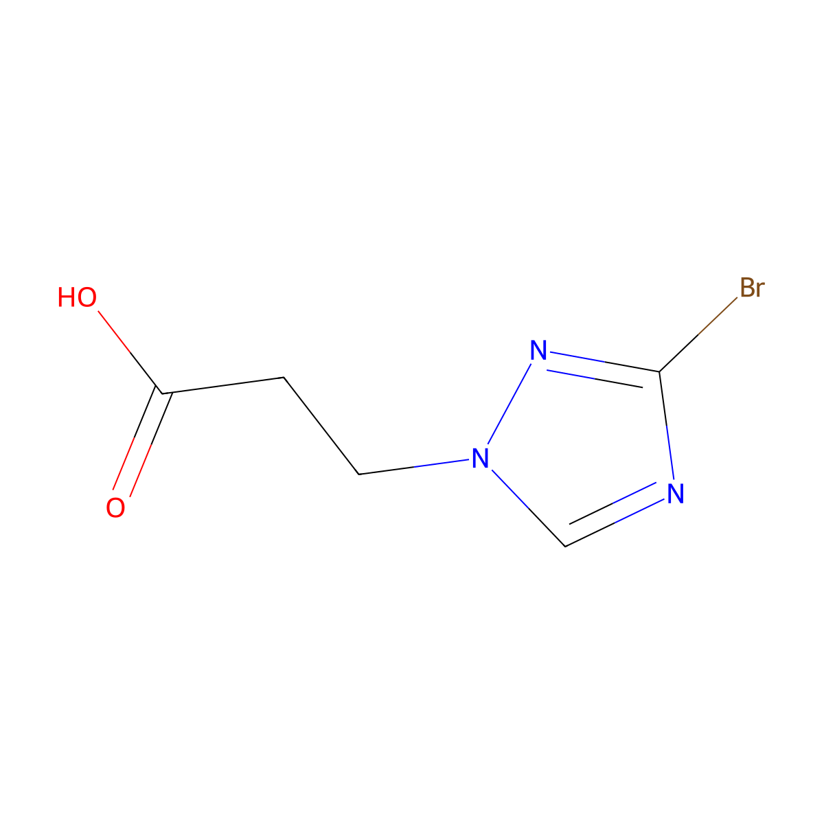 3-(3-bromo-1H-1,2,4-triazol-1-yl)propanoic acid molecular structure, CAS 1780819-47-7