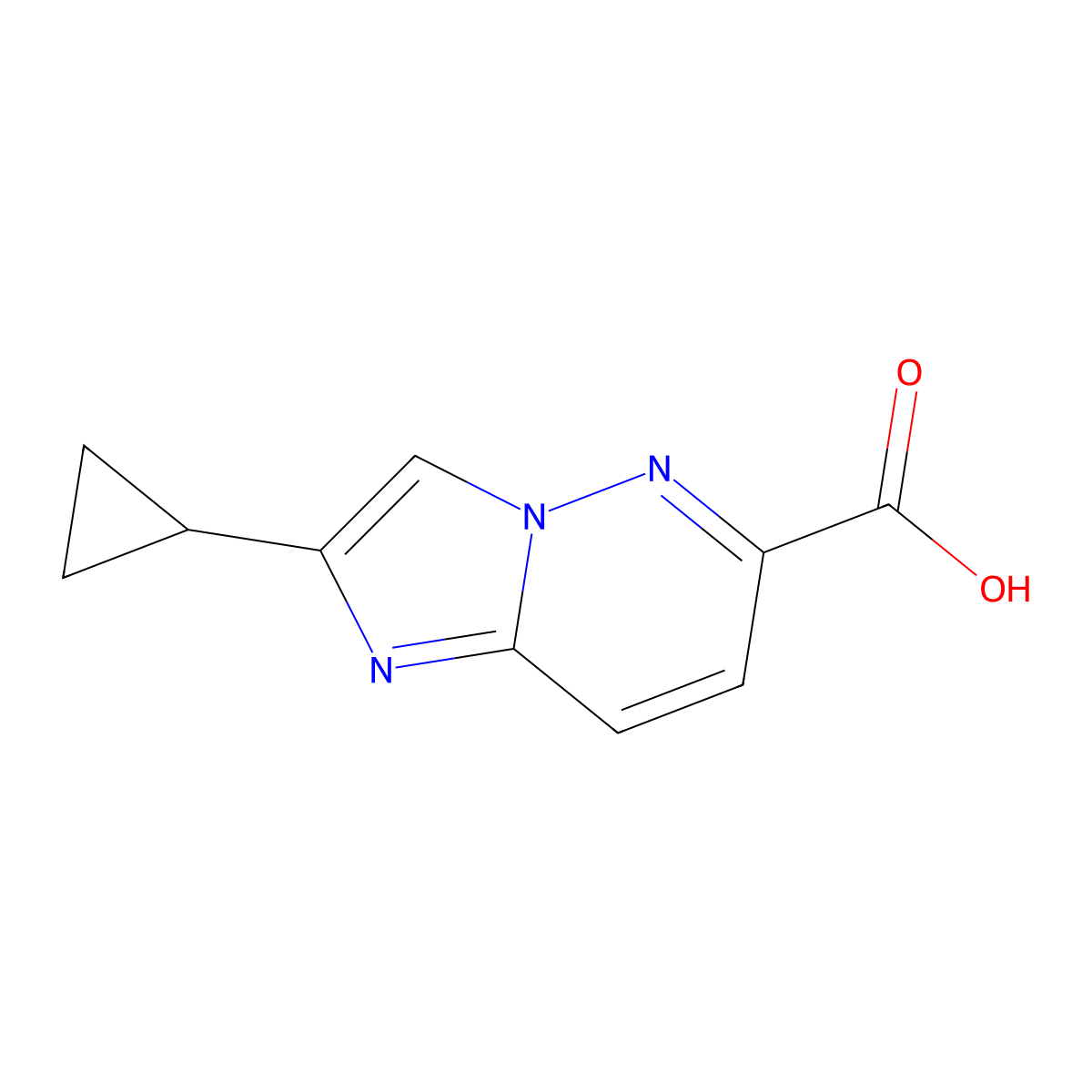 2-Cyclopropylimidazo[1,2-b]pyridazine-6-carboxylic acid molecular structure, CAS 1780819-87-5