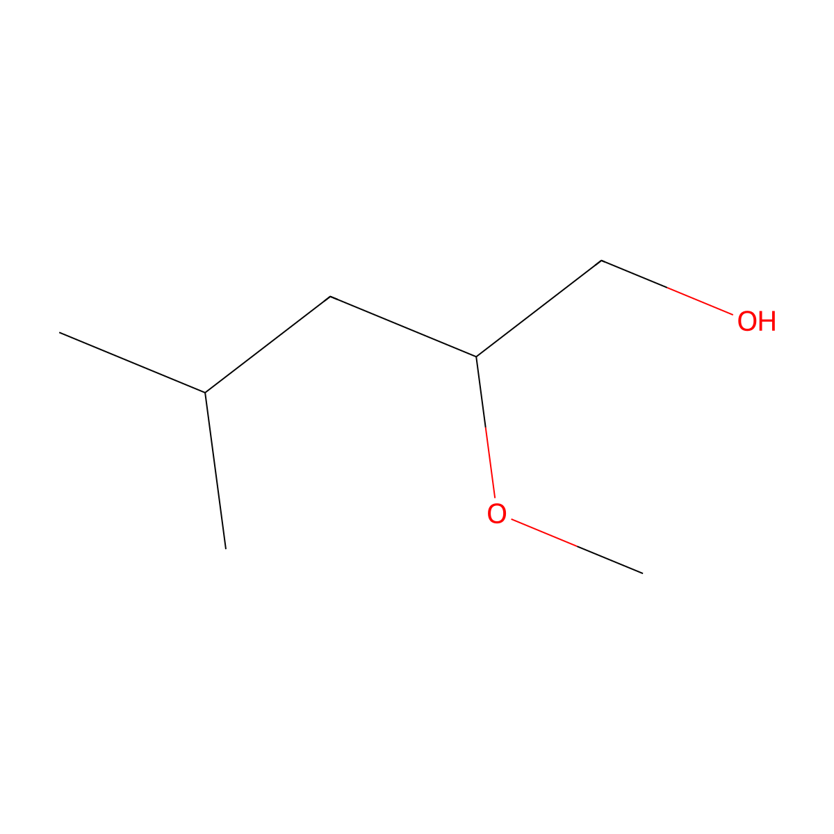 2-Methoxy-4-methylpentan-1-ol molecular structure, CAS 1780824-43-2