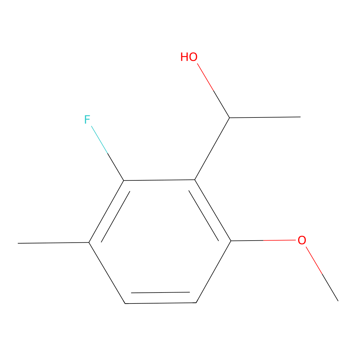 1-(2-Fluoro-6-methoxy-3-methylphenyl)ethanol molecular structure, CAS 1780825-35-5