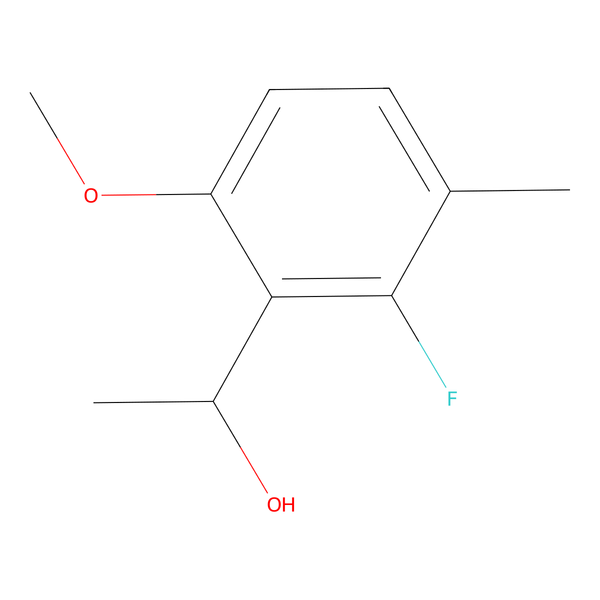 1-(2-Fluoro-6-methoxy-3-methylphenyl)ethanol molecular structure, CAS 1780825-35-5