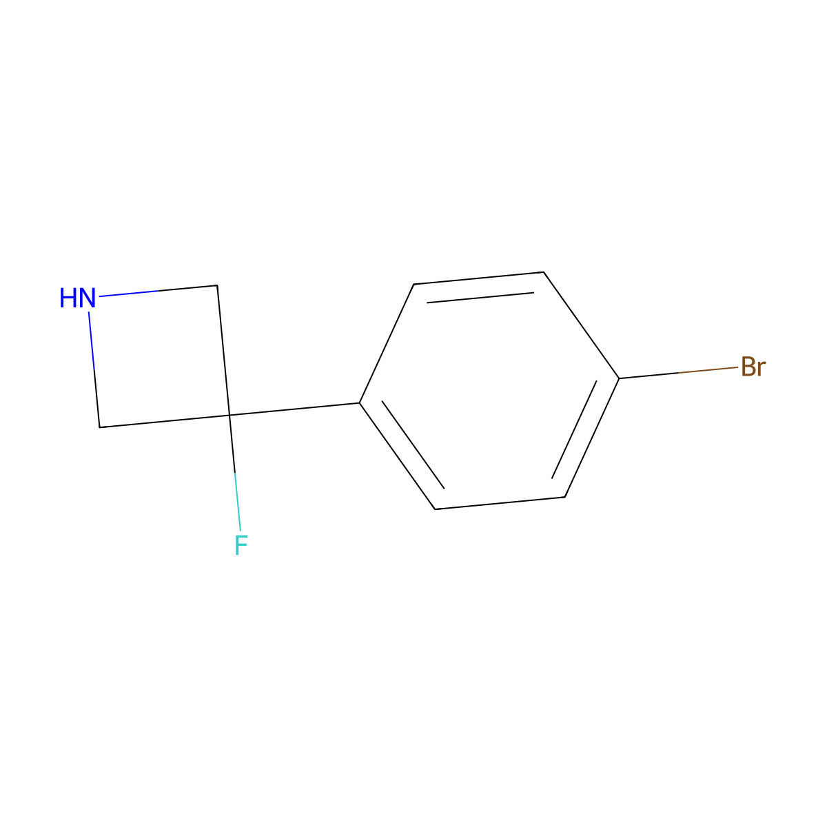 3-(4-Bromophenyl)-3-fluoroazetidine molecular structure, CAS 1780825-67-3