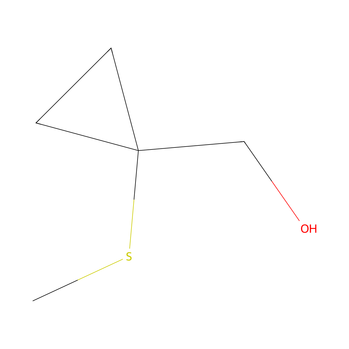 (1-(Methylsulfanyl)cyclopropyl)methanol molecular structure, CAS 1780829-39-1
