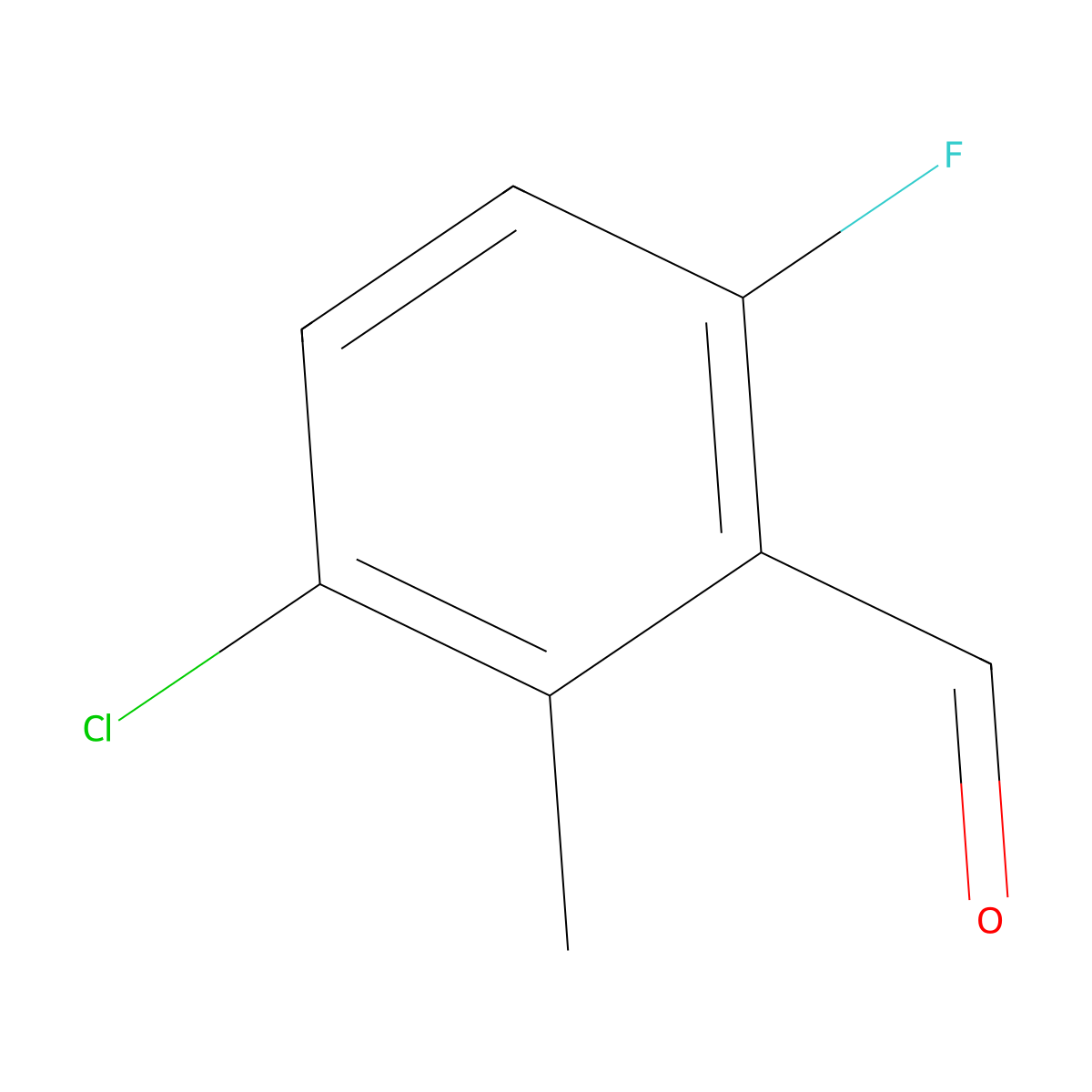 3-Chloro-6-fluoro-2-methylbenzaldehyde molecular structure, CAS 1780830-78-5
