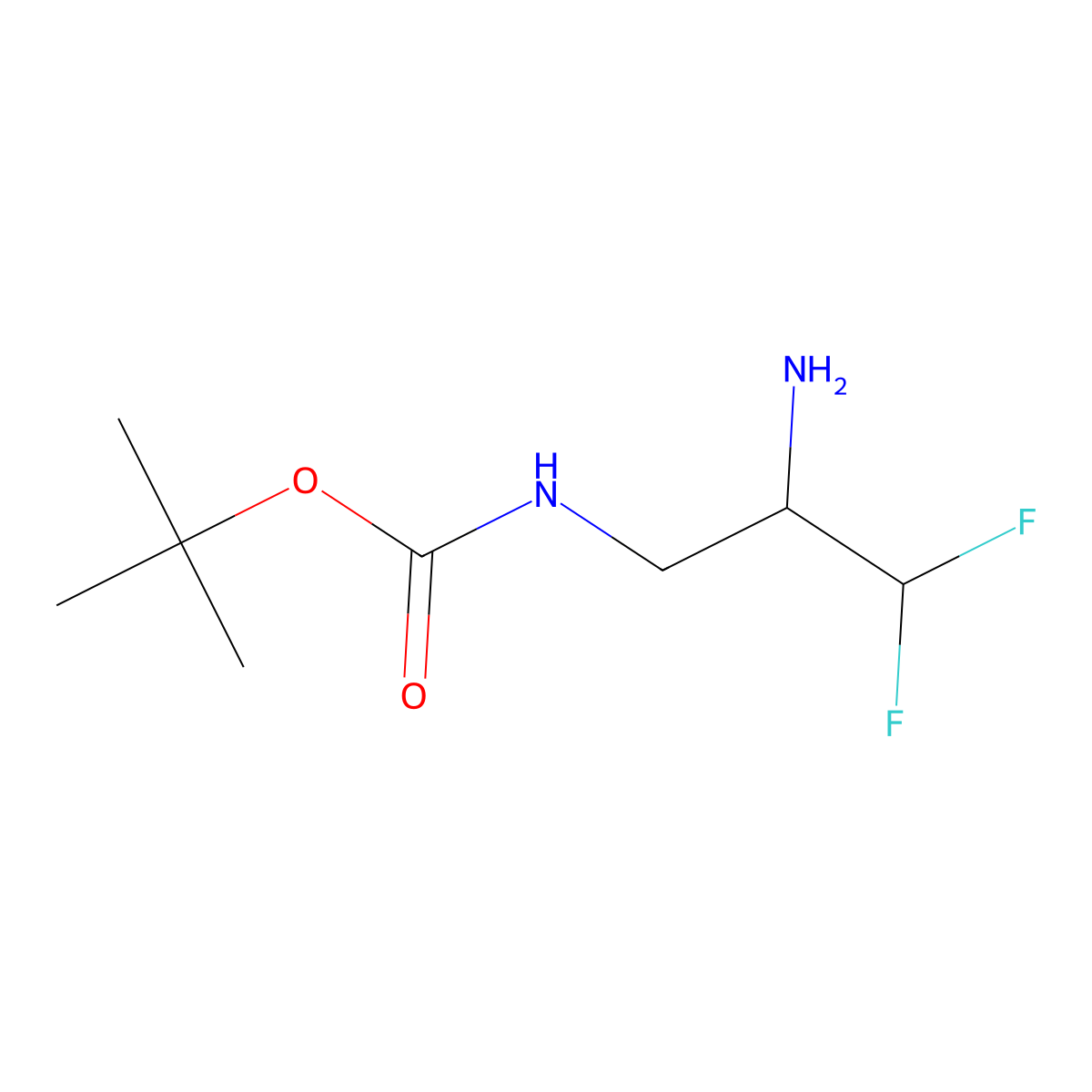 tert-butyl N-(2-amino-3,3-difluoropropyl)carbamate molecular structure, CAS 1780832-44-1