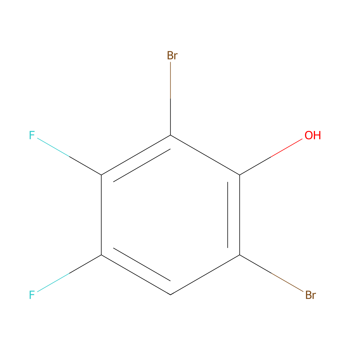 2,6-Dibromo-3,4-difluorophenol molecular structure, CAS 1780839-25-9