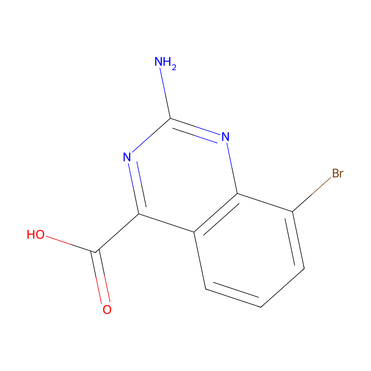 2-Amino-8-bromoquinazoline-4-carboxylic acid molecular structure, CAS 1780843-50-6