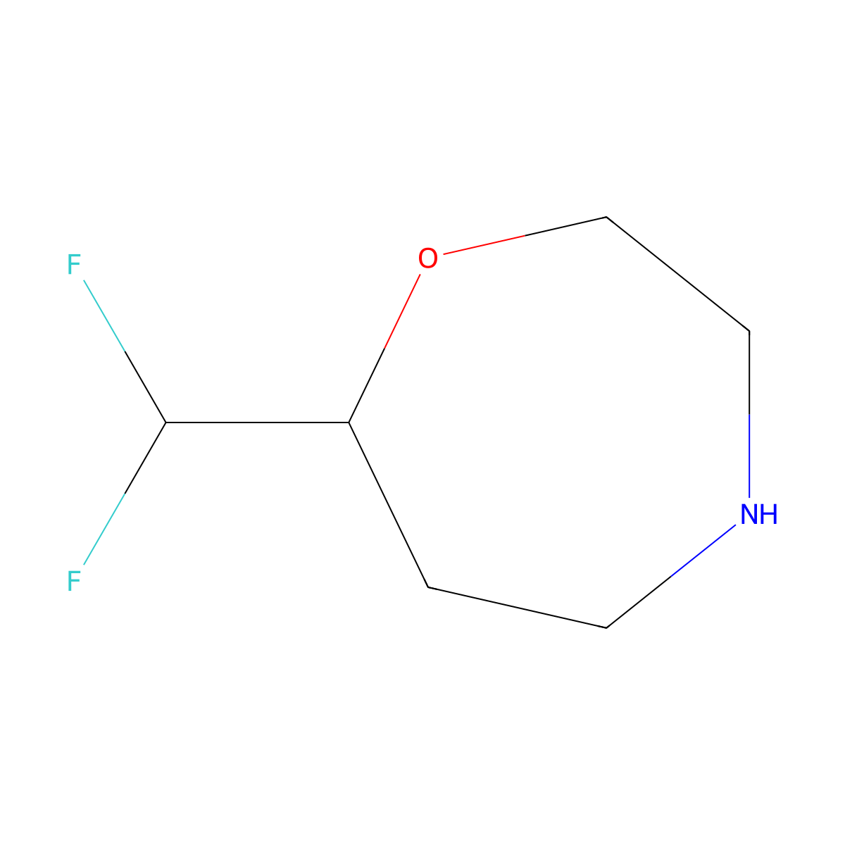 7-(Difluoromethyl)-1,4-oxazepane molecular structure, CAS 1780845-60-4