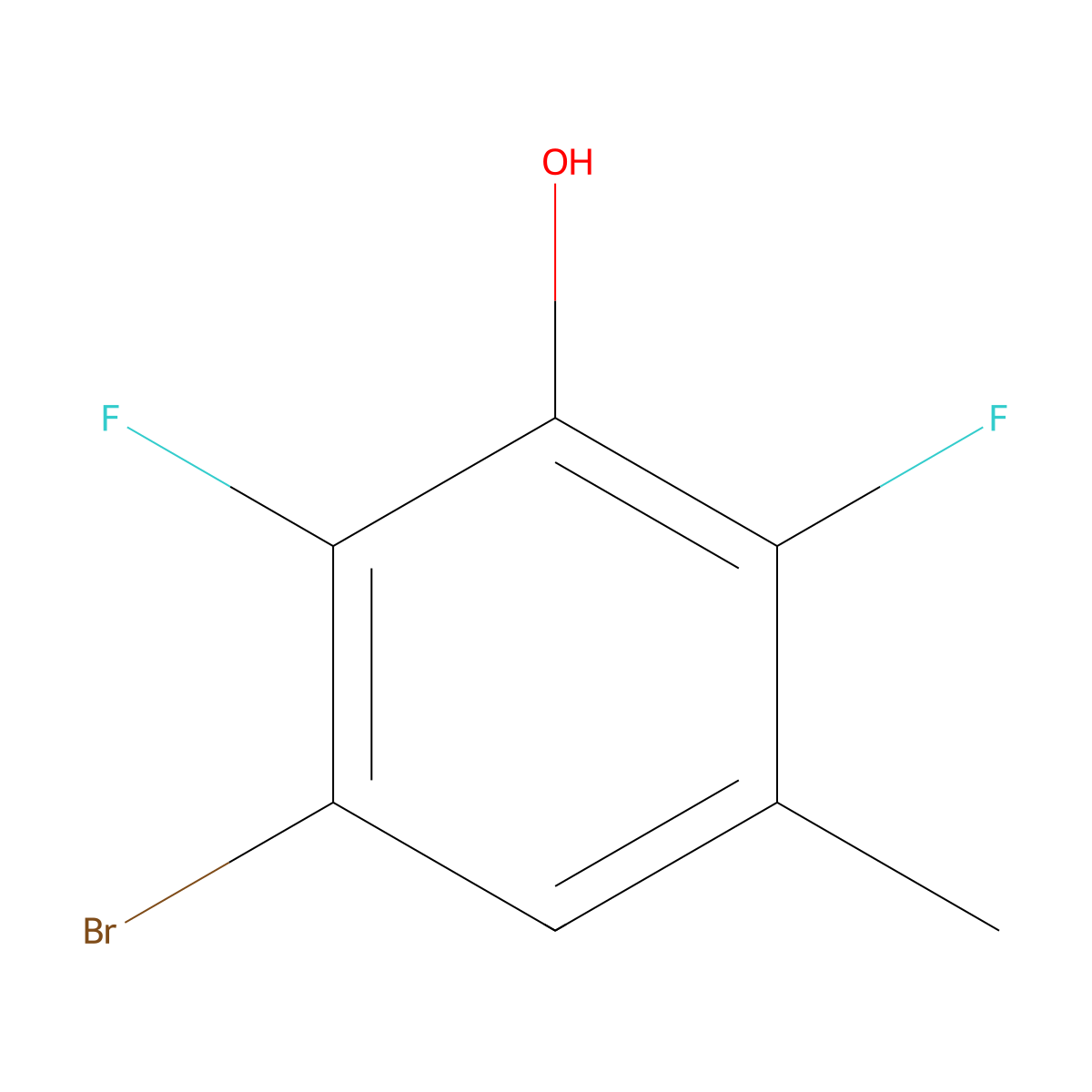 3-Bromo-2,6-difluoro-5-methylphenol molecular structure, CAS 1780848-69-2