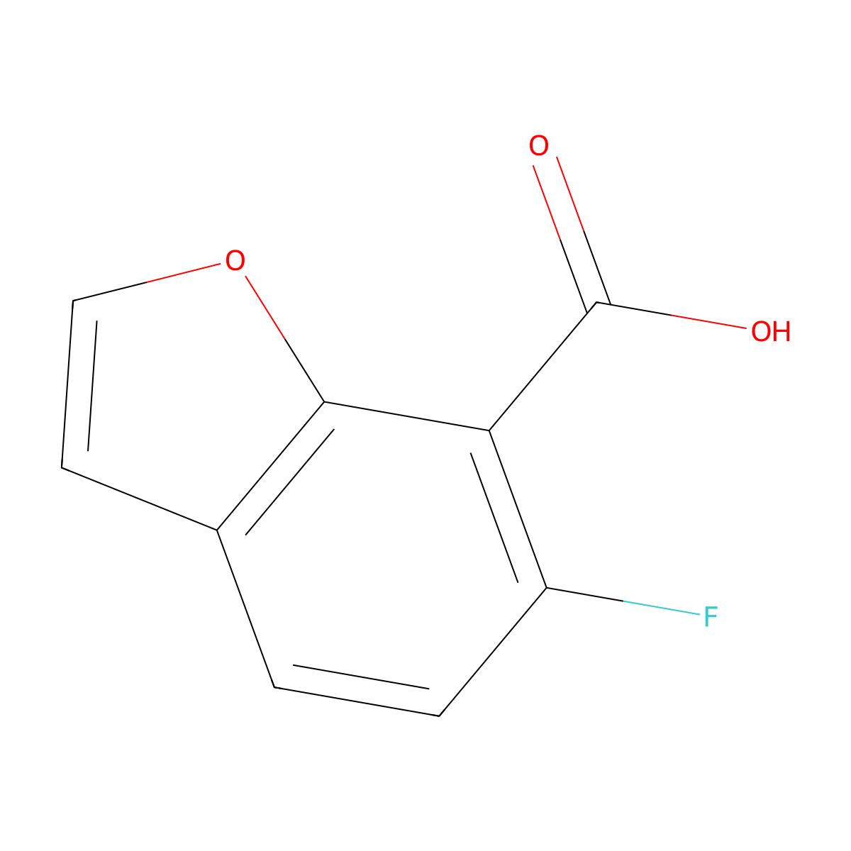 6-Fluoro-1-benzofuran-7-carboxylic acid molecular structure, CAS 1780853-40-8