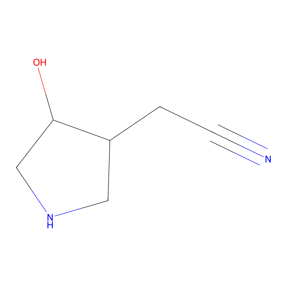 2-(4-Hydroxypyrrolidin-3-yl)acetonitrile molecular structure, CAS 1780853-68-0