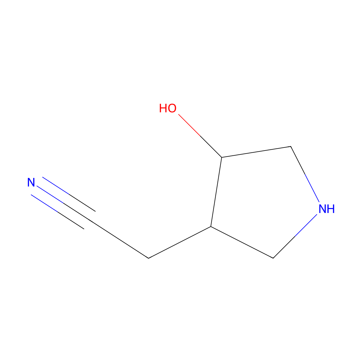 2-(4-Hydroxypyrrolidin-3-yl)acetonitrile molecular structure, CAS 1780853-68-0