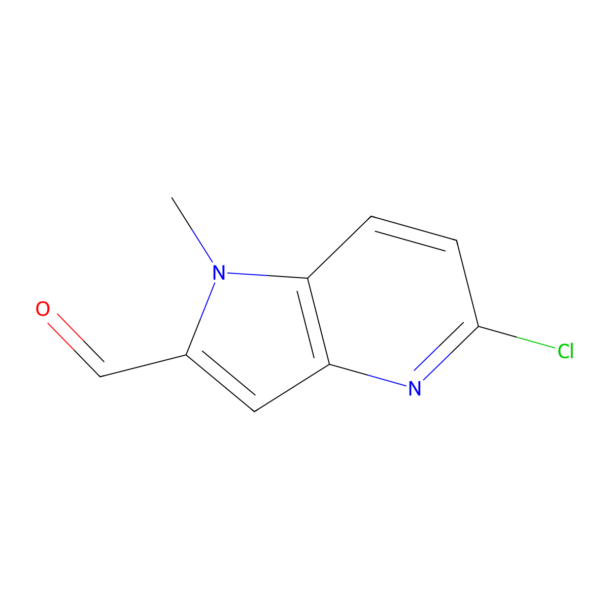5-chloro-1-methyl-1H-pyrrolo[3,2-b]pyridine-2-carbaldehyde molecular structure, CAS 1780854-09-2