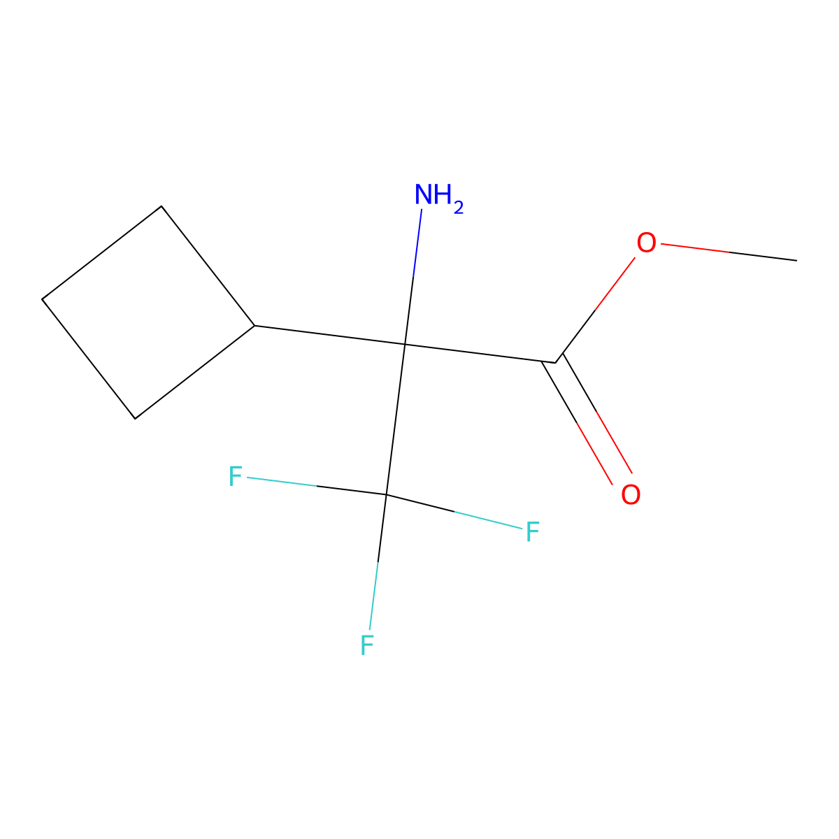 Methyl 2-amino-2-cyclobutyl-3,3,3-trifluoropropanoate molecular structure, CAS 1780854-85-4