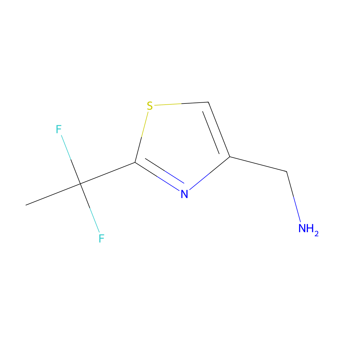 1-[2-(1,1-Difluoroethyl)-1,3-thiazol-4-yl]methanamine molecular structure, CAS 1780855-42-6