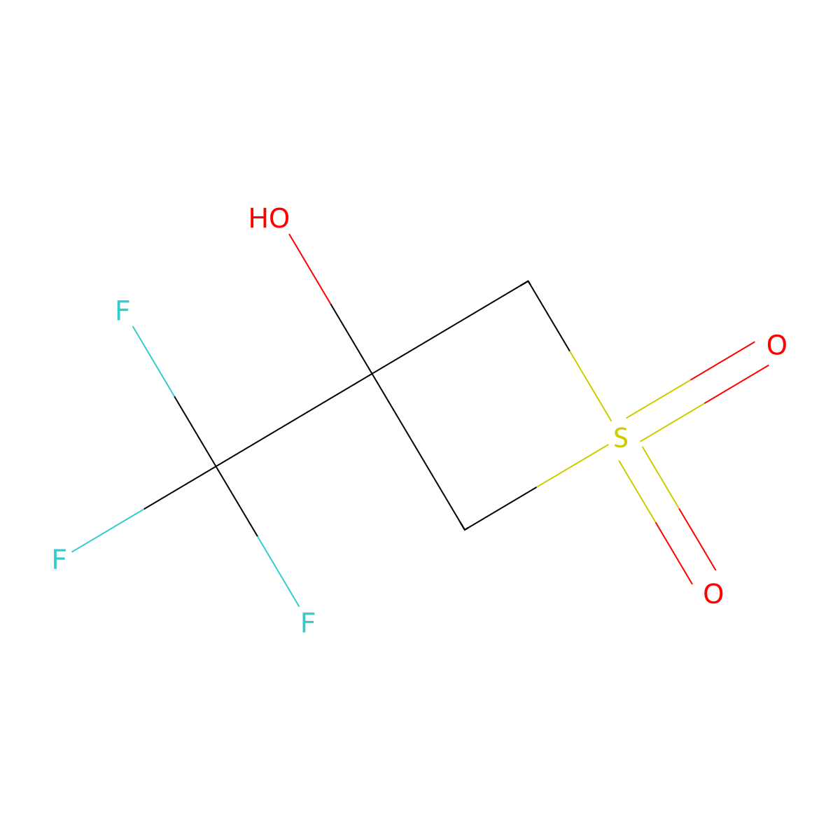 3-Hydroxy-3-(trifluoromethyl)-1lambda6-thietane-1,1-dione molecular structure, CAS 1780856-81-6