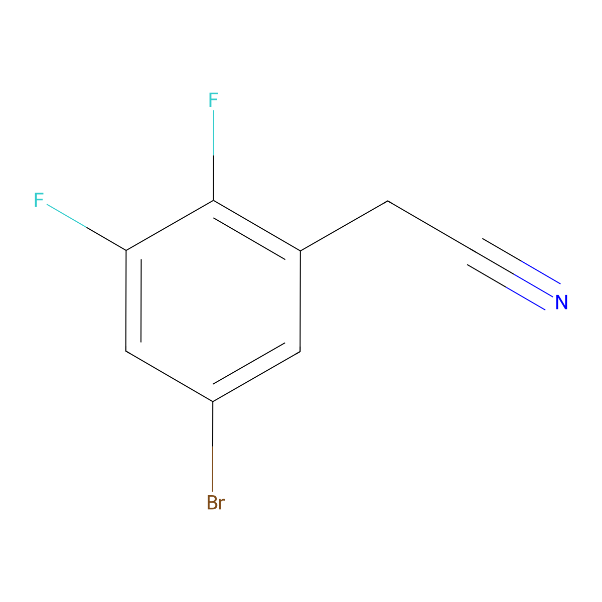 5-Bromo-2,3-difluorophenylacetonitrile molecular structure, CAS 1780864-29-0
