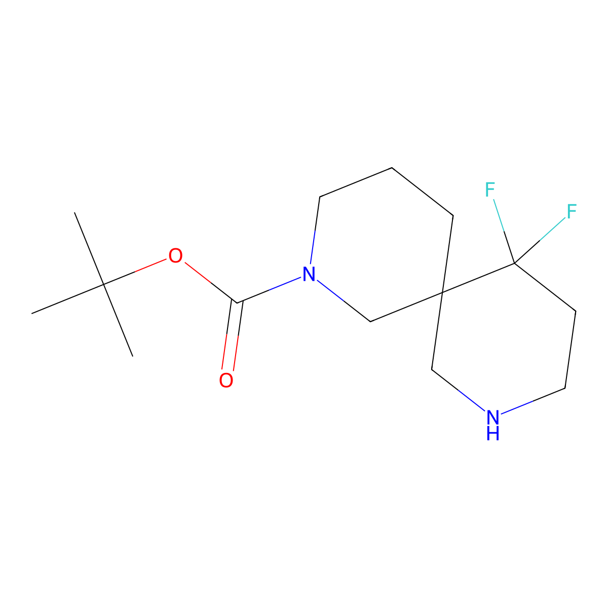 tert-Butyl 11,11-difluoro-2,8-diazaspiro[5.5]undecane-2-carboxylate molecular structure, CAS 1780864-45-0