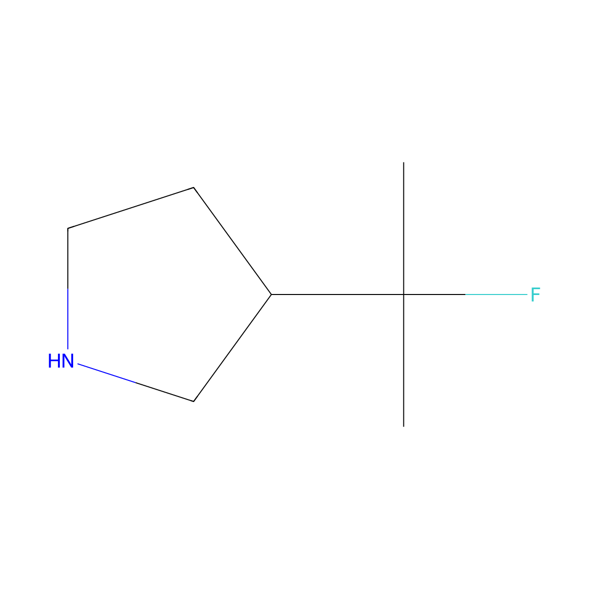 3-(2-Fluoropropan-2-yl)pyrrolidine molecular structure, CAS 1780869-93-3
