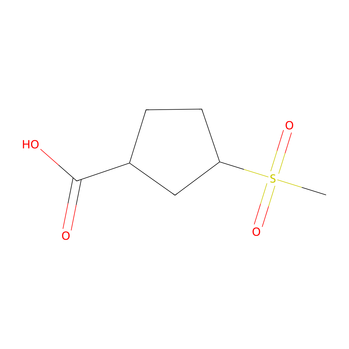 3-Methanesulfonylcyclopentane-1-carboxylic acid molecular structure, CAS 1780870-78-1