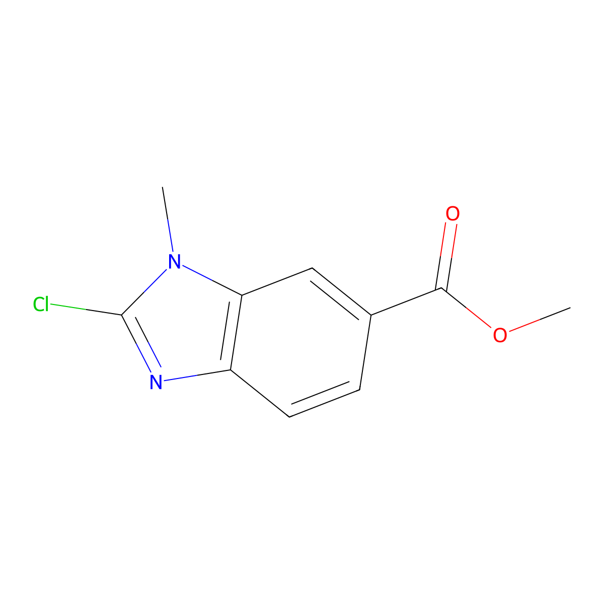 methyl 2-chloro-1-methyl-1H-1,3-benzodiazole-6-carboxylate molecular structure, CAS 1780871-25-1