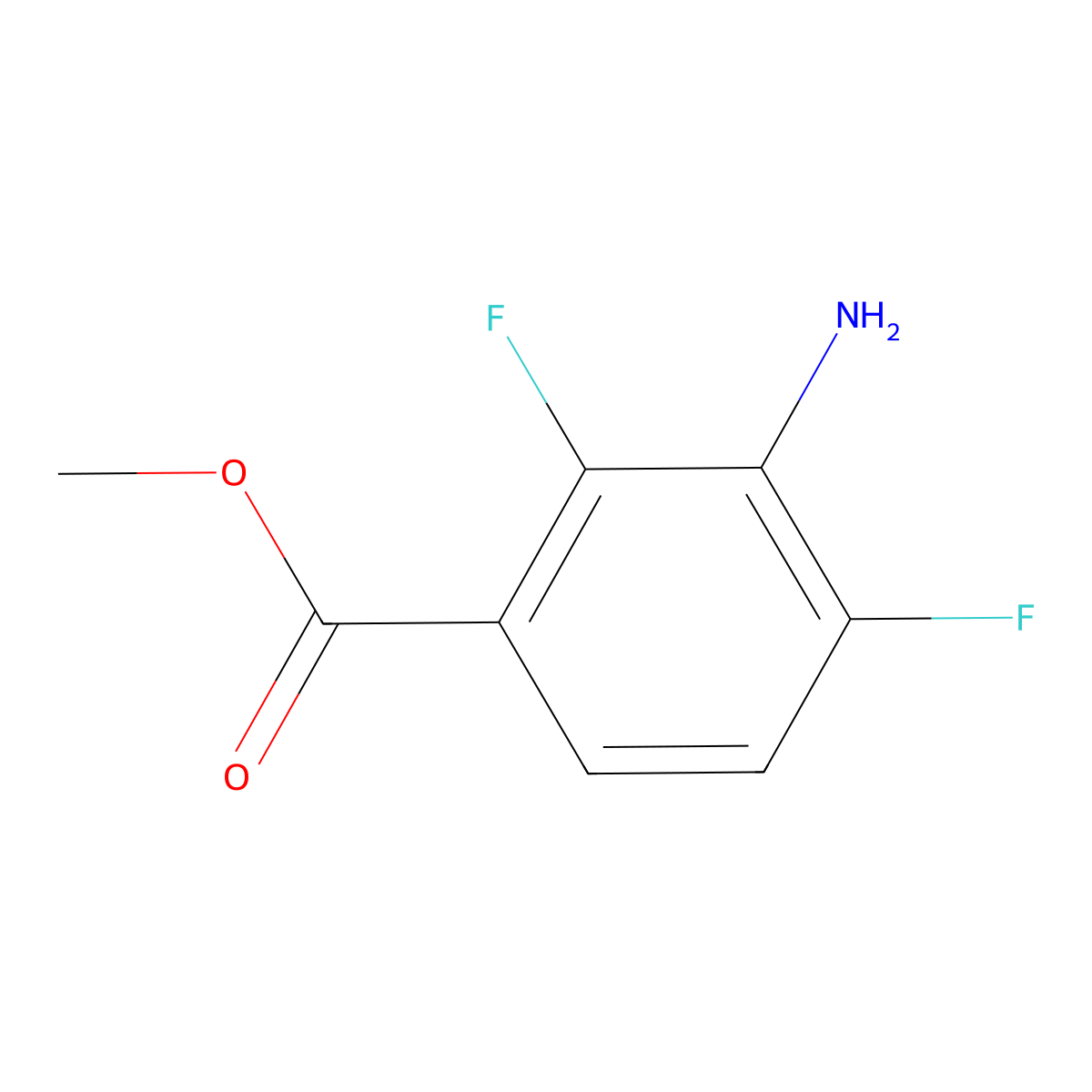 Methyl 3-amino-2,4-difluorobenzoate molecular structure, CAS 1780871-49-9