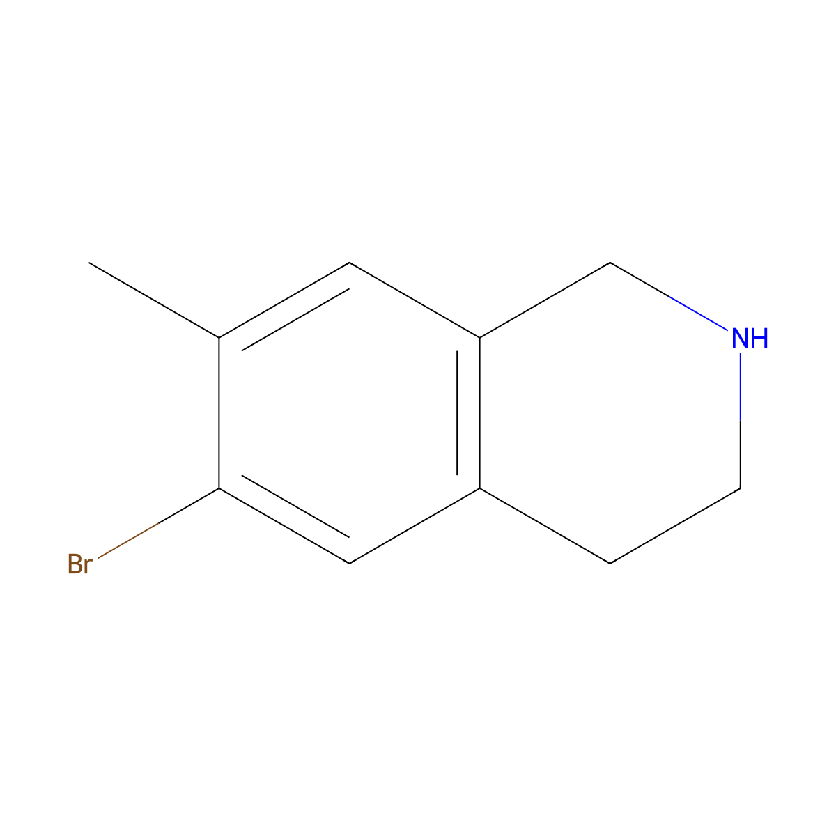6-Bromo-7-methyl-1,2,3,4-tetrahydroisoquinoline molecular structure, CAS 1780873-07-5