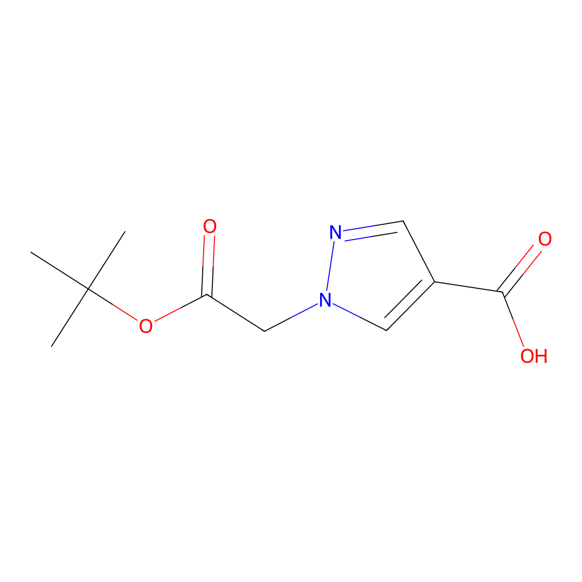 1-(2-(tert-Butoxy)-2-oxoethyl)-1H-pyrazole-4-carboxylic acid molecular structure, CAS 1780873-47-3