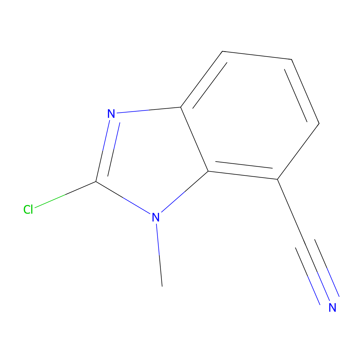 2-chloro-1-methyl-1H-1,3-benzodiazole-7-carbonitrile molecular structure, CAS 1780878-01-4