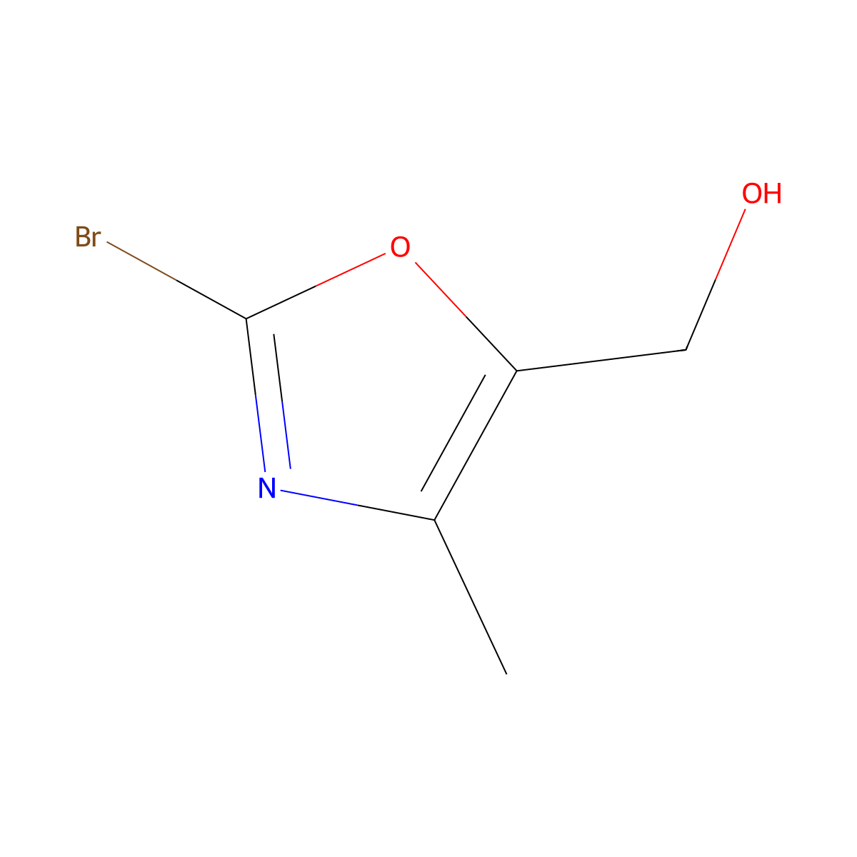 2-Bromo-4-methyl-5-oxazolemethanol molecular structure, CAS 1780878-28-5