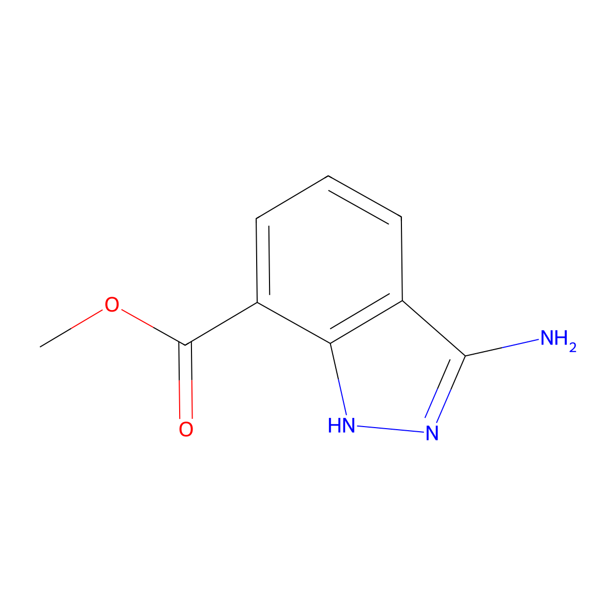 methyl 3-amino-1H-indazole-7-carboxylate molecular structure, CAS 1780882-27-0