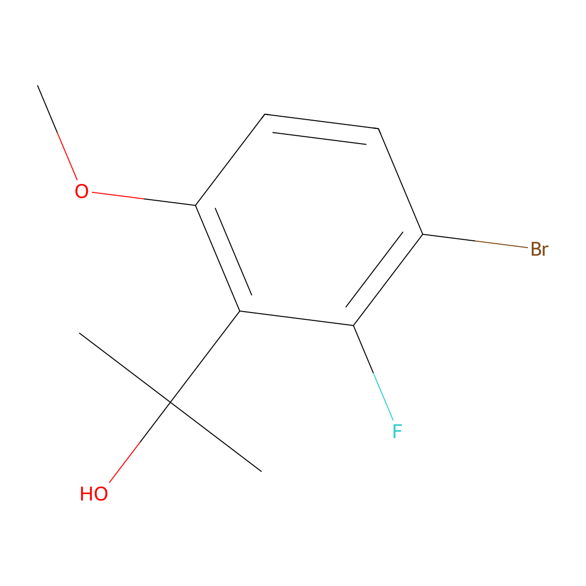 2-(3-Bromo-2-fluoro-6-methoxyphenyl)propan-2-ol molecular structure, CAS 1780887-03-7